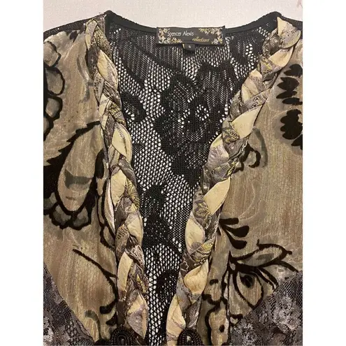 Spencer Alexis braid trim lace jacket sz S NWT Black