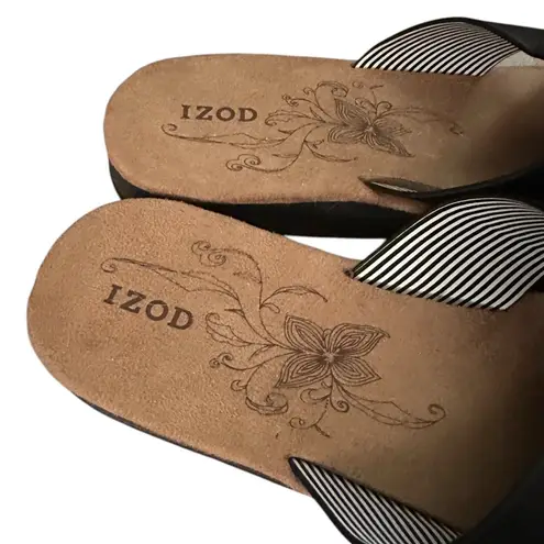 IZOD Women's Alyssa Sandals Slides Slip-on Black Size 9