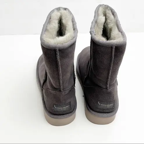 Koolaburra by Ugg Grey Sheepskin Suede Faux Fur Lined Lined Boots, Size 6