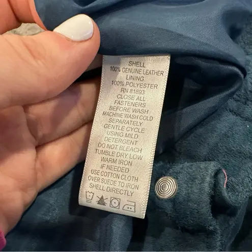 P&Co D& Blue Suede Button Down Jacket XL