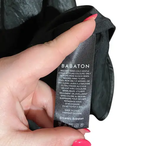 Babaton Aritzia Black Slip Mini Dress Adjustable Spaghetti Straps Size Medium