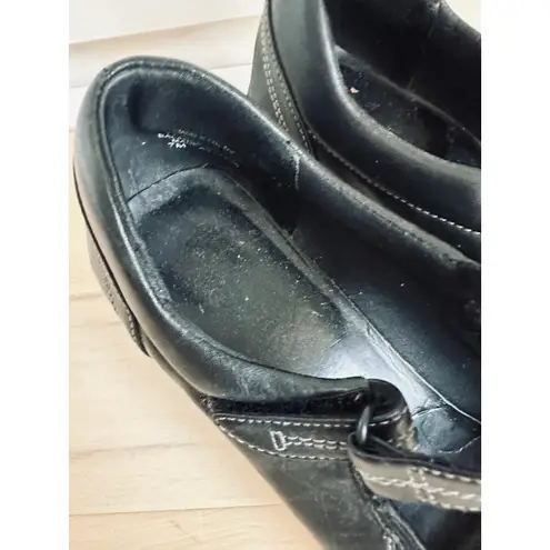 Y2K Leather Heeled Mary Janes Black Kenneth Cole Reaction Square Toe Classic Size 7