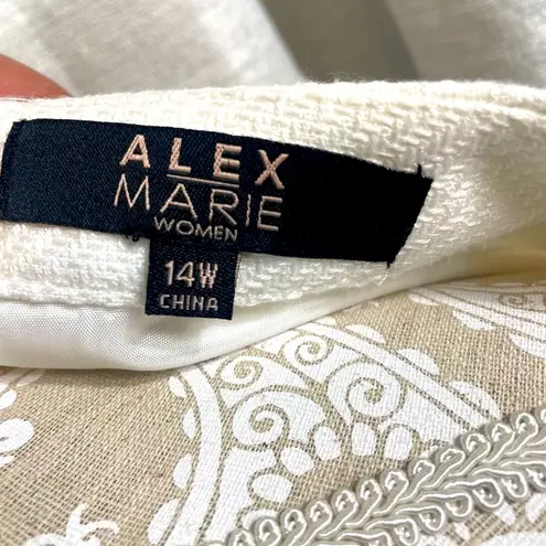 Alex Marie White Sleeveless Sheath Dress 14W NWT Belted Classic