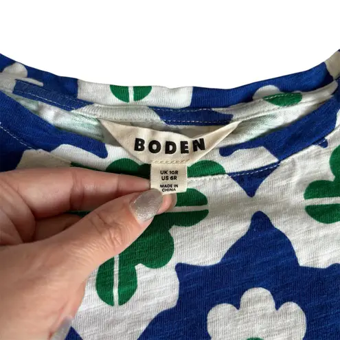 Boden Leah Green and Blue Geometric Pattern Jersey T