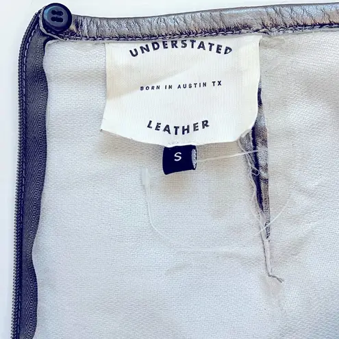 Understated Leather space cowgirl mini skirt in gunmetal, size S