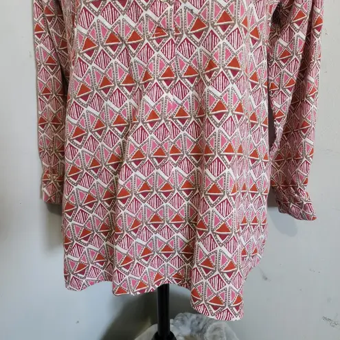 Rock Flower Paper Geometric Print Shirt Top Red