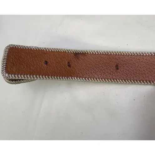 Western Women's Brown Leather Stitched Belt Overlap Buckle 42" L x 2" W SKU 5656