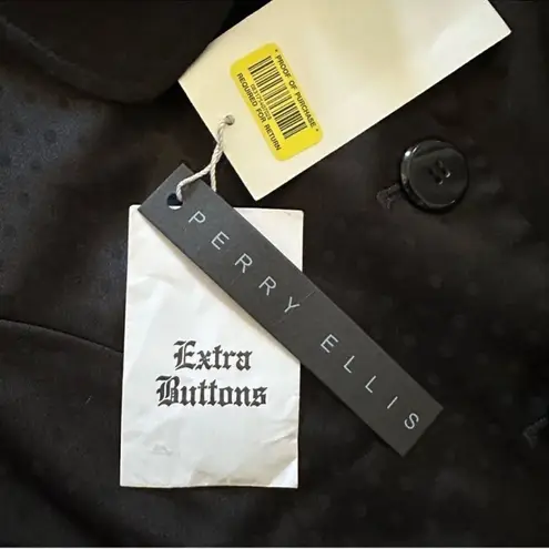 Perry Ellis Polka Dot Peter Pan Collar Blazer Jacket Black Size 12