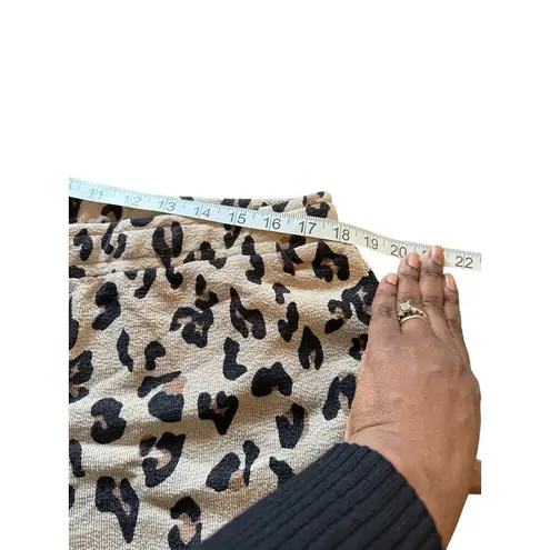 MarleyLilly Terry Lounge Shorts Leopard Print Elastic Waist Casual XL NWT