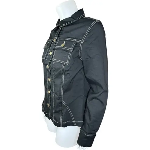 Belle by Kim Gravel Fit & Flare Stretch Denim Jacket Black X
