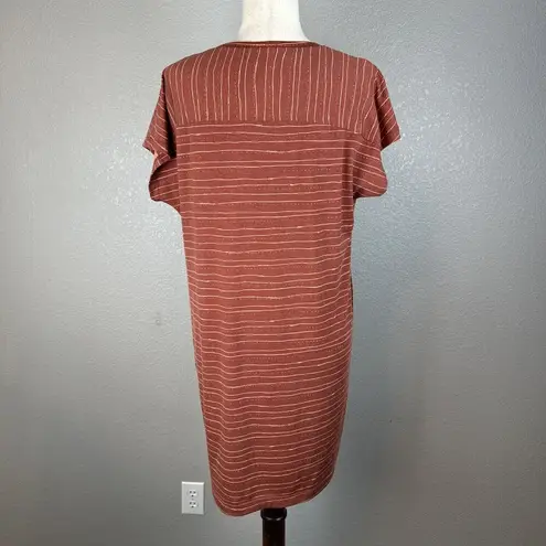 Title Nine Hiolani T-Shirt Dress Size Small Mizikuru Print Short Sleeve Pockets