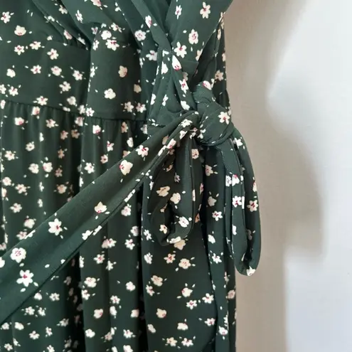 Green and White Polka Floral Jumpsuit with Wide