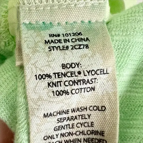 Soft Surroundings Oakleigh Triple Tiered Sleeve Top in Margarita Lime Size Small