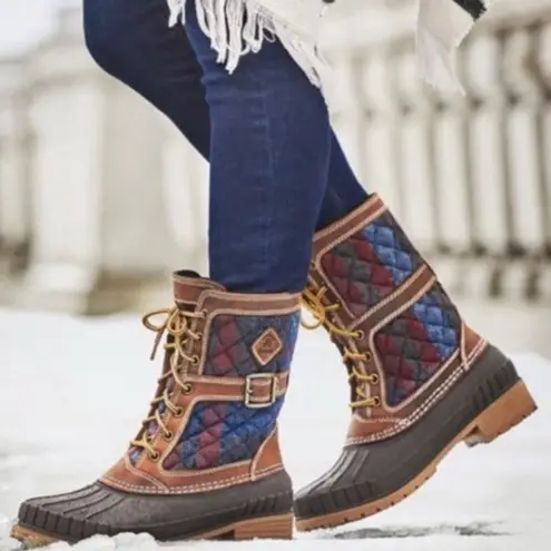 Kamik Brown and Blue Winter Rain Boots Waterproof