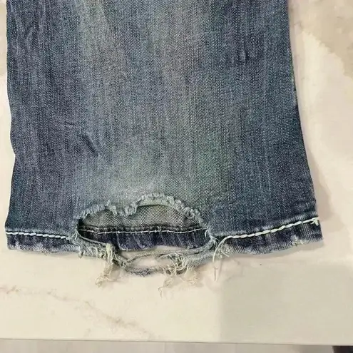 GRACE IN LA Bootcut Jeans Western Embroidered Rhinestone Distressed Women's 29