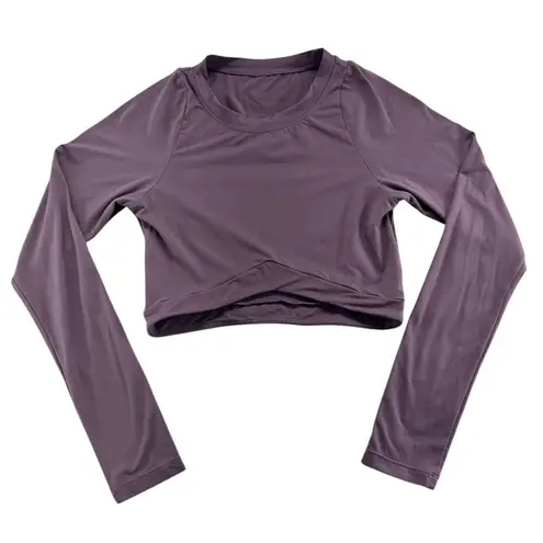 Alphalete  Women's Ultrasoft Apex Long Sleeve Cropped Top Purple  Size Samll‎