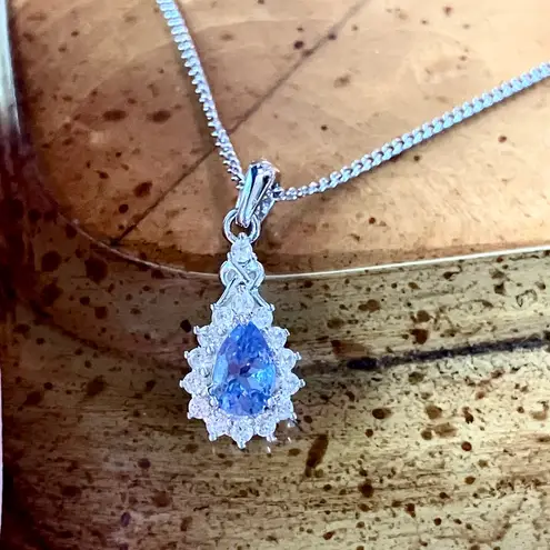Natural Tanzanite Sterling Silver Necklace