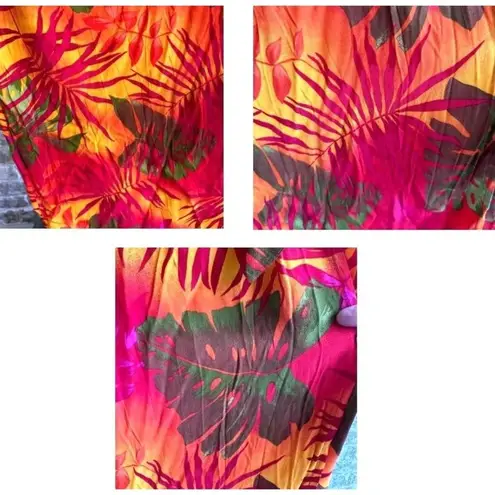 VTG John Roberts Faux Wrap Skirt Size 10 Maxi Tropical Zip Ties Swimsuit…