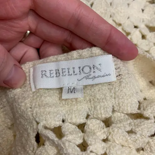 Rebellion Again Crochet Vest Womens Size Medium Granny Square Sleeveless Top