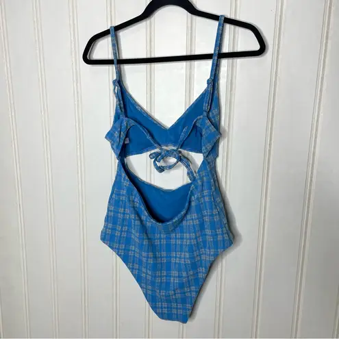 DEVON WINDSOR Blue Plaid One Piece Swimsuit XL 690
