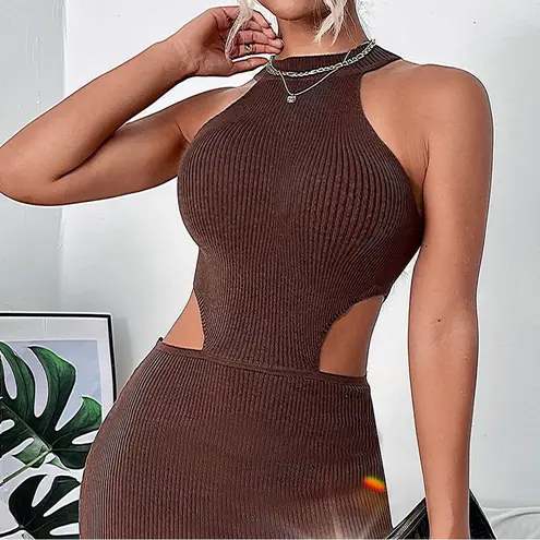 📷NWT, Lavishly Paris Women’s Cut Out Sun Dress Brown Size M