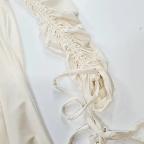 L'Academie Lily Midi Dress in Bone White XS