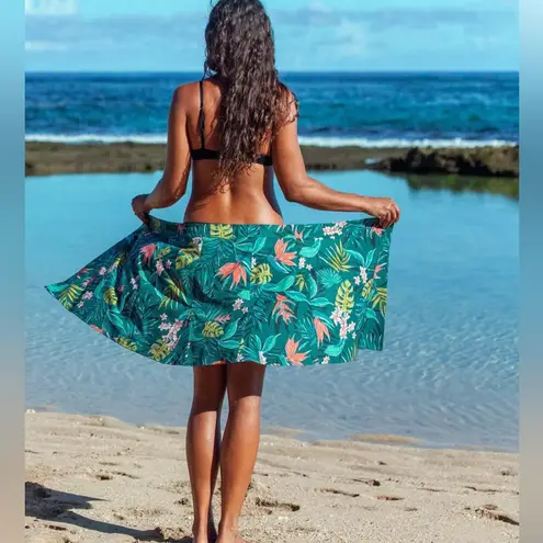 Women’s Ripskirt in Vintage Bali Jungle Print Velcro Wrap Skirt M Green Size M