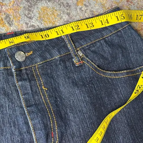 Goddess trend size 30x36 dark wash faded denim maxi skirt