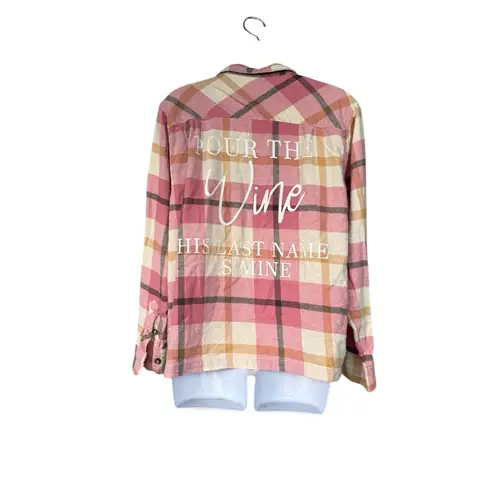 Urban Outfitters  Pink and Cream Plaid flannel button down