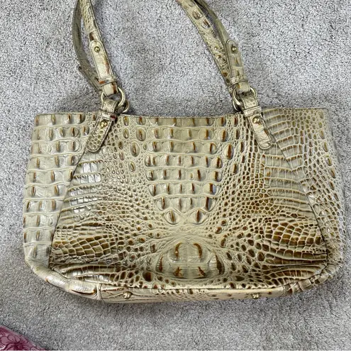 Brahmin Melbourne Collete Croco Embossed Satchel Shoulder Tote Bag