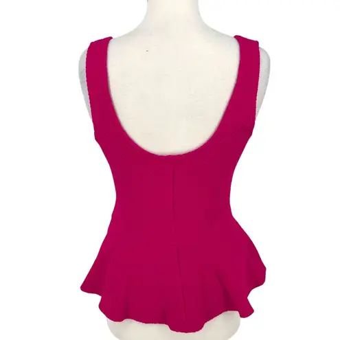 Ganni Peplum Textured Sleeveless Blouse Pink Size XL