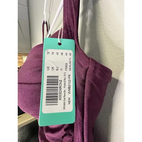 NWT WiMAX 1 Piece Swimsuit Skirt Style Size 12 Beautiful Cranberry Color