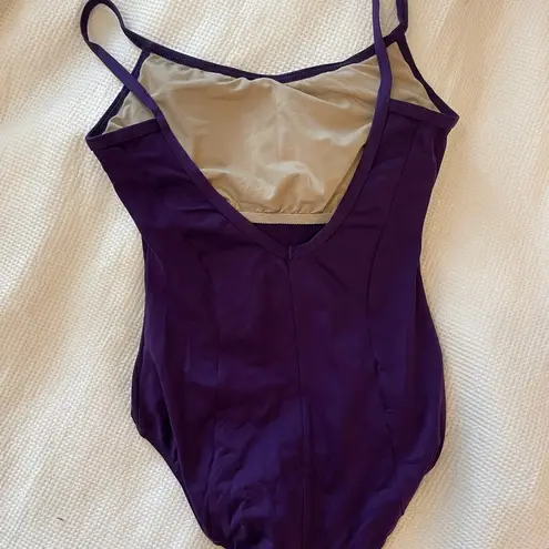 MotionWear eggplant purple cami leotard v back size L