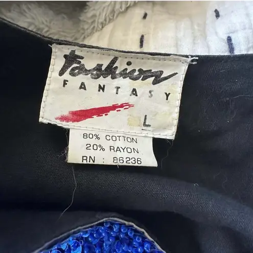 Festive Sequin Santa and Tree Vest Blue Size L