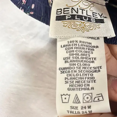 VTG TR Bentley Plus 24 Blue Pink Floral Midi Skirt Summer Resort Cottage Fairy