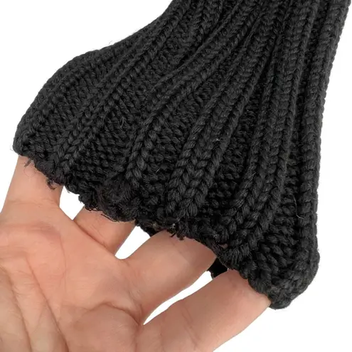 John Varvatos Cropped Pea Coat with Knit Sleeves Black Womens Size Small