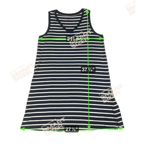 Pact  Dress Womens Large Striped A-Line Tank Navy White Sleeveless Organic Cotton