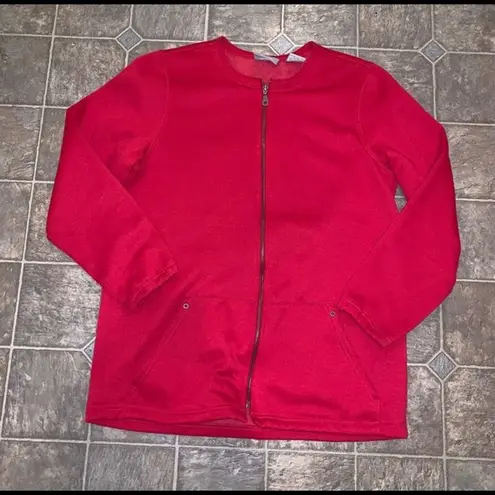 Blair Red Fleece Zip Up Sweatshirt Jacket