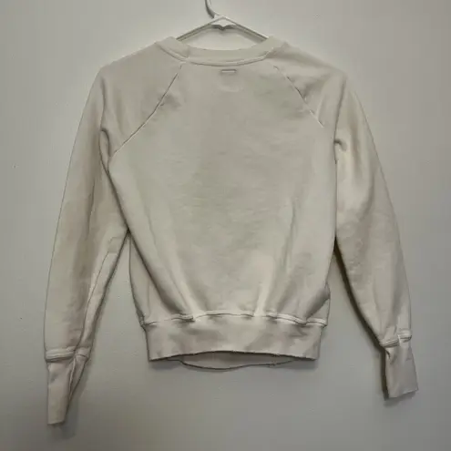 NSF Ivory Graphic Print Rose "With Our Complements" Cotton Jersey Sweatshirt XS