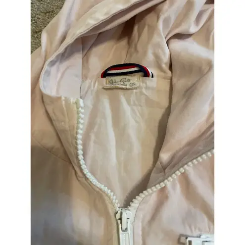 John Galt Light Pink Hooded Zip Up Lightweight Jacket OS