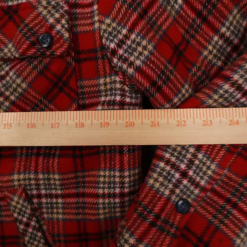 Cambridge Dry Goods Vintage Red Plaid Wool Blend Full Zip Jacket Women's Small