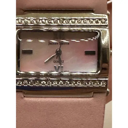 Jaclyn Smith Womens Pink Watch Rhinestone Bezel Quartz Japan Movt