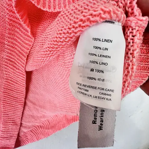 J Crew Oversized 100% Linen Pullover Women Small Long Sleeves Beach Travel Pink