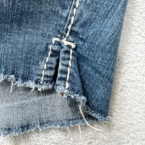 Silver Jeans Co Natsuki Denim Shorts Womens W34 Mid Rise Frayed Cutoff Western