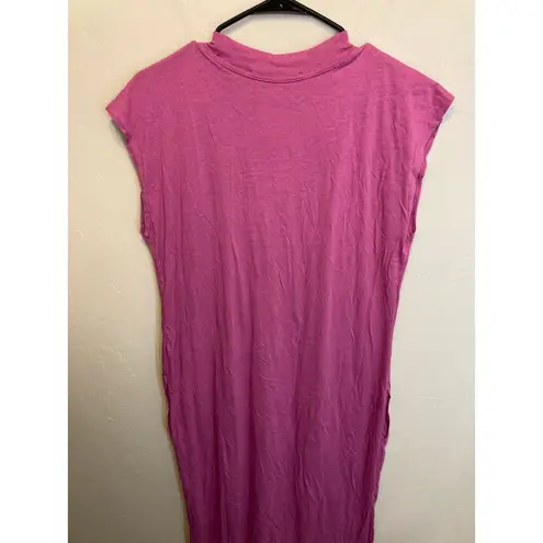 Free People  Beach Long Length Soft Cotton Pink Flowy Sleeveless Dress Small