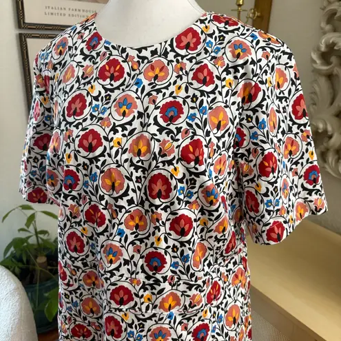 BODEN Cotton Mini Shift Dress Enchanted Bloom Floral Red Orange Size 14R