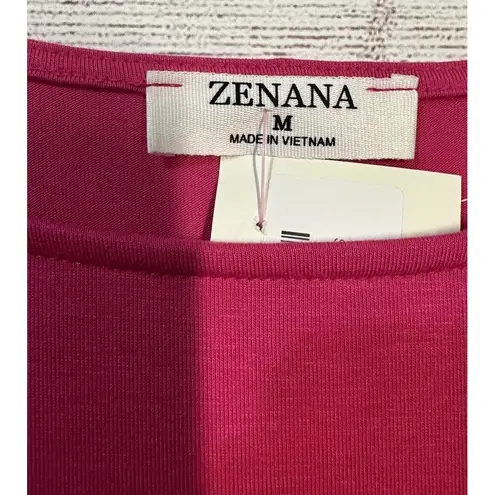 Zenana Outfitters Premium Women's Dress Size Medium with Pockets Pink New Short Sleeve