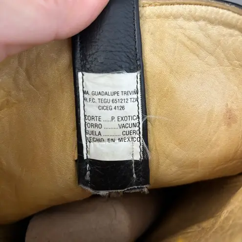 African Brand Leather Ornate Design Cowboy Boots Black Vintage 90s Women’s Size 6