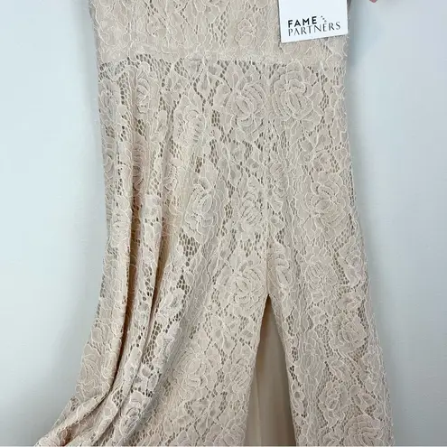 BHLDN NWT Fame & Partners Charlotte Dress Nude Lace Maxi Wedding Gown Dress 6