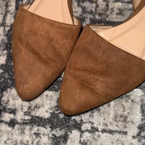 A New Day  Brown Suede Women's Flats size 10 Pointed Toe Slip On Tan Office Work - Image 5